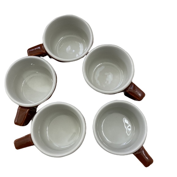 Set of 5 ACF Brown 3oz Cup & Saucers - THE WORLD'S BEST PORCELAIN CUPS - Picture 8 of 10
